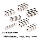 Неодимовый магнит, диаметр 8 мм, 123456710 мм, мощный редкоземельный магнит N35, 10 шт.