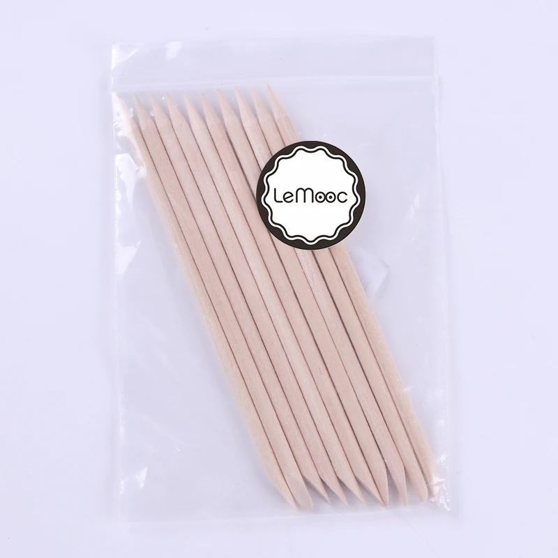 

LEMOOC Wooden Cuticle Pusher Nail Art Wood Stick Double Head Pedicure Dead Skin Remover Nail Art Manicures Tools Set