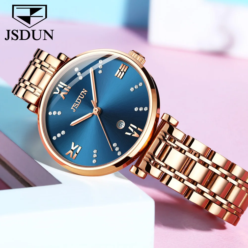 

Women Quartz Wristwatch Waterproof Stainless Steel Watchband With Calendar Fashion Female Clock