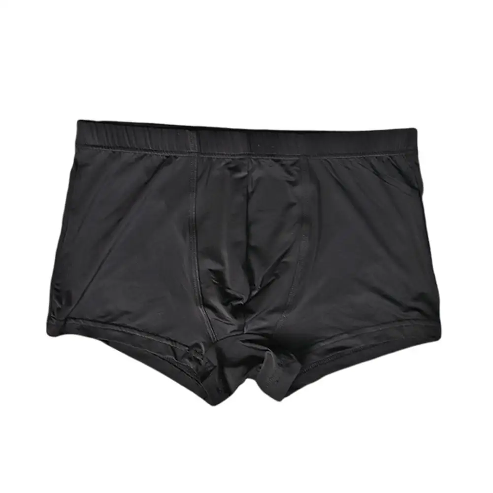 Мужские Бесшовные тонкие прозрачные трусы шелковые с ледяным оттенком шорты