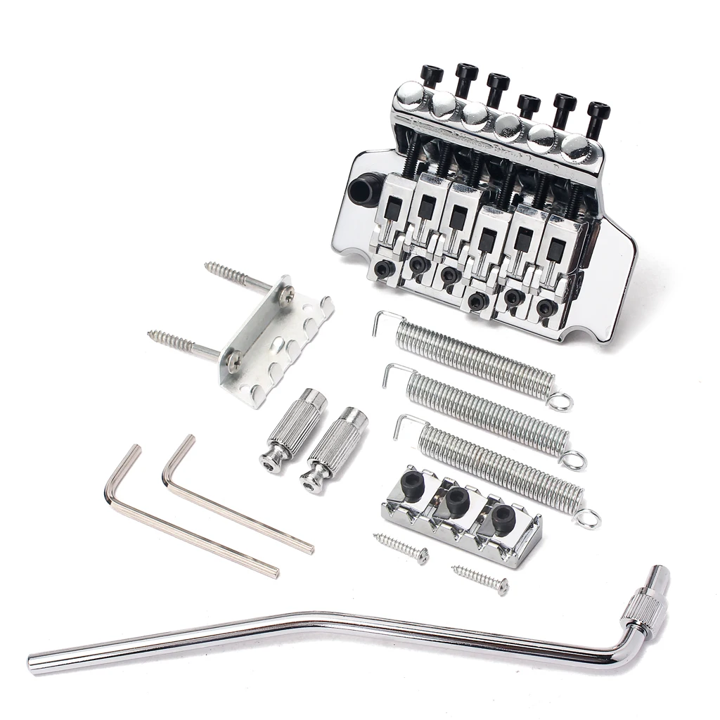 

6-string Guitar Tremolo Bridge Set for Replacement Electric Guitars, Chrome,