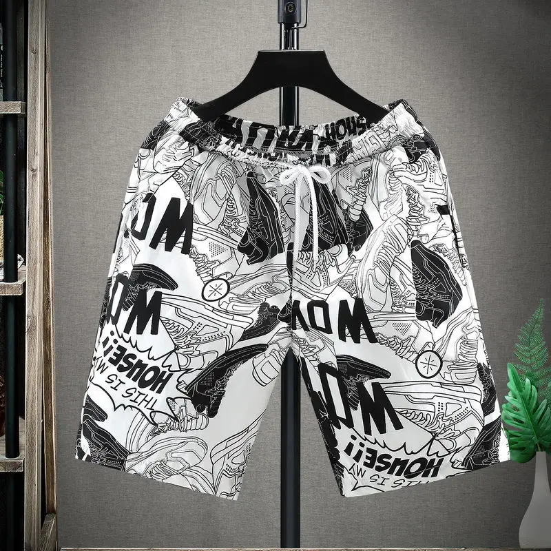

Men Casual Beach Shorts Fashion Print Summer Fashion 2021 New Trend Big Size Students Boy Sports Young Stylish Quick Dry