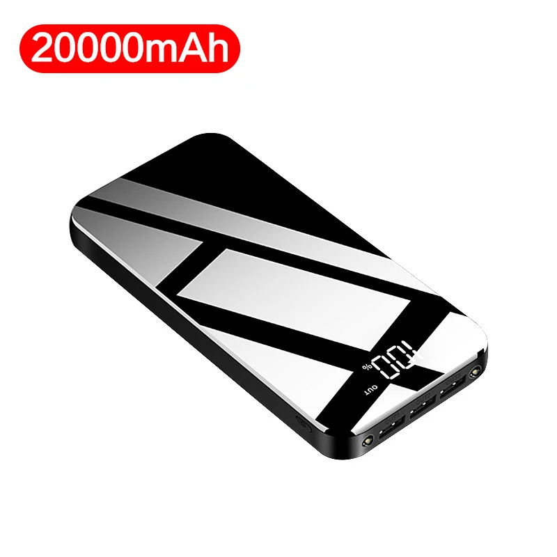 Портативный Power Bank 20000 мАч с 3 портами (стандарт выхода Powerbank со светодиодной