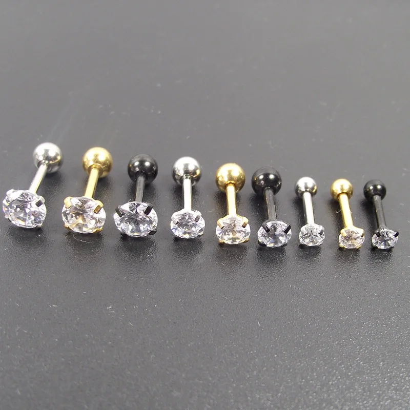 

1 Pair Classic Stainless Stee Stud Earrings For Women CZ Zircon Ear Piercing Surgical Steel Ear Jewelry for Men Boys Women Girls