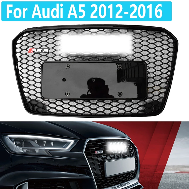 Стайлинг автомобиля 2012 ~ 2016 A5 RS5 Sline Средний сетчатый передний бампер гриль для Audi