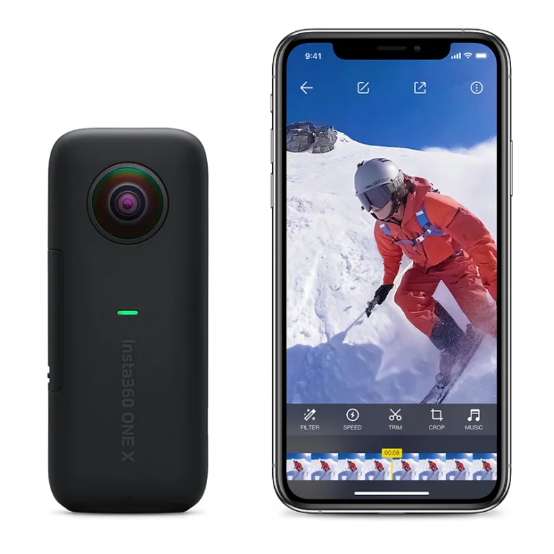 Insta360 ONE X 18MP Спортивная экшн-камера с поддержкой Wi-Fi для IPhone Android 5,7 K фото невидимая селфи-палка время пули