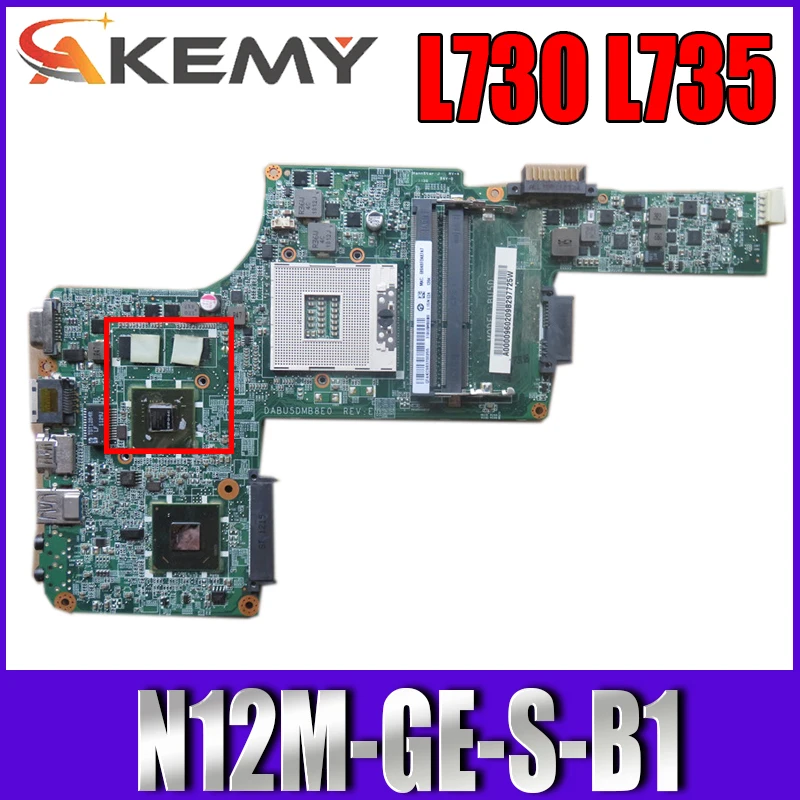 

AKEMY A000095040 материнская плата для ноутбука TOSHIBA Satellite L730 L735 ноутбук материнская плата DABU5MB28A0 N12M-GE-S-B1 HM65