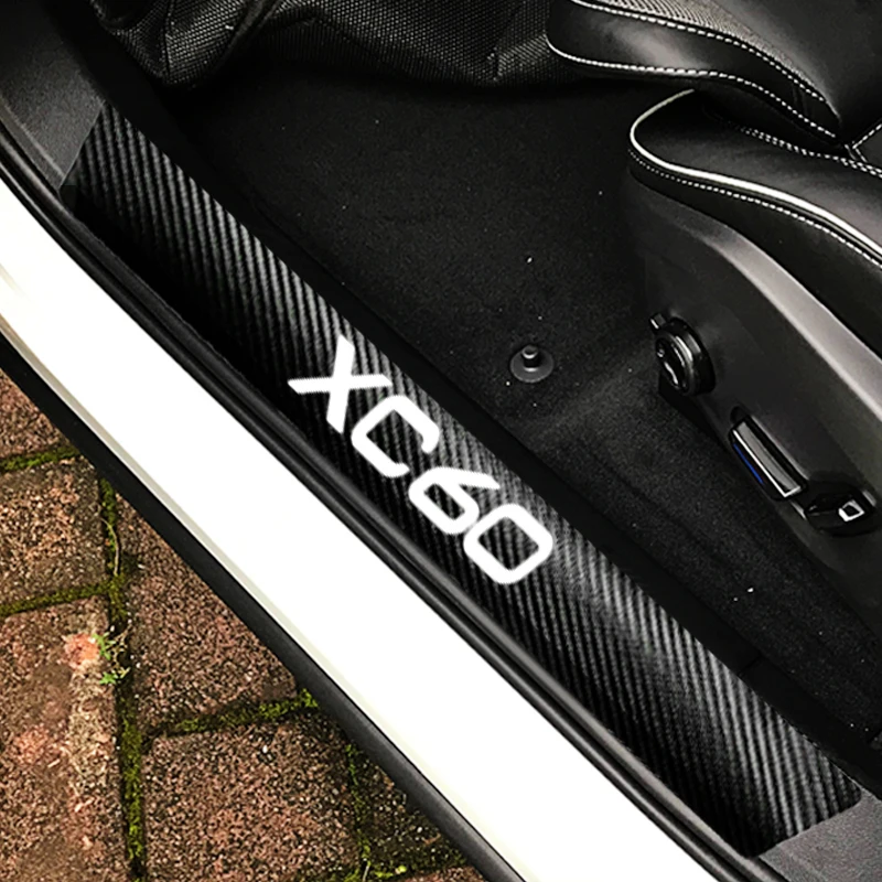 Автомобильная полоса порога Виниловая наклейка для Volvo XC60 искусственная кожа