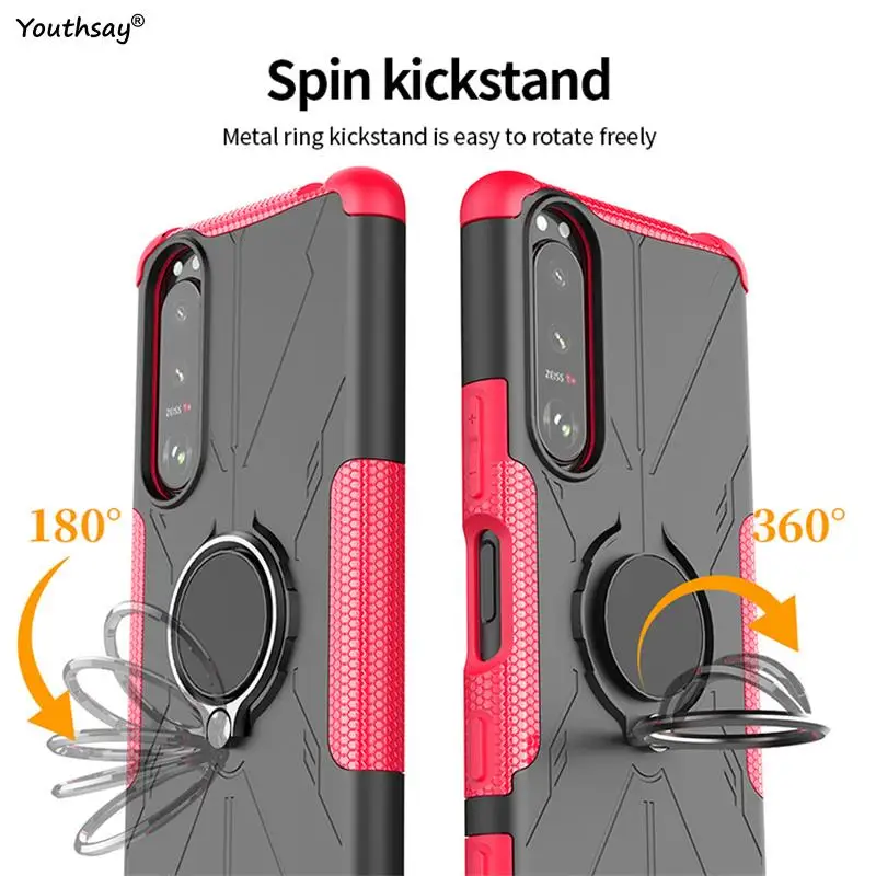 for sony xperia 5 iii case cover for sony xperia 5 iii coque ring armor shockproof protective phone bumper for sony xperia 5 iii free global shipping