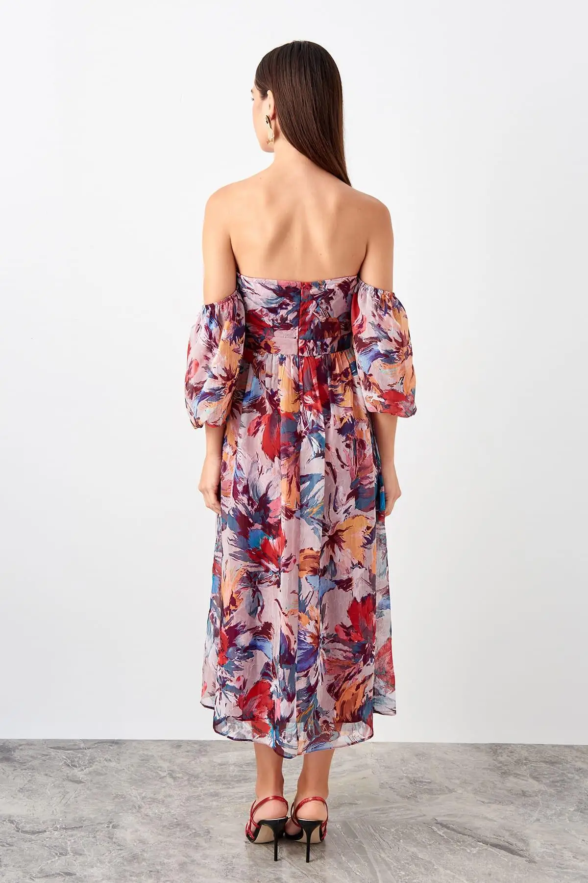 Trendyol многоцветное платье из органзы TPRSS19EL0297|Женские платья| |