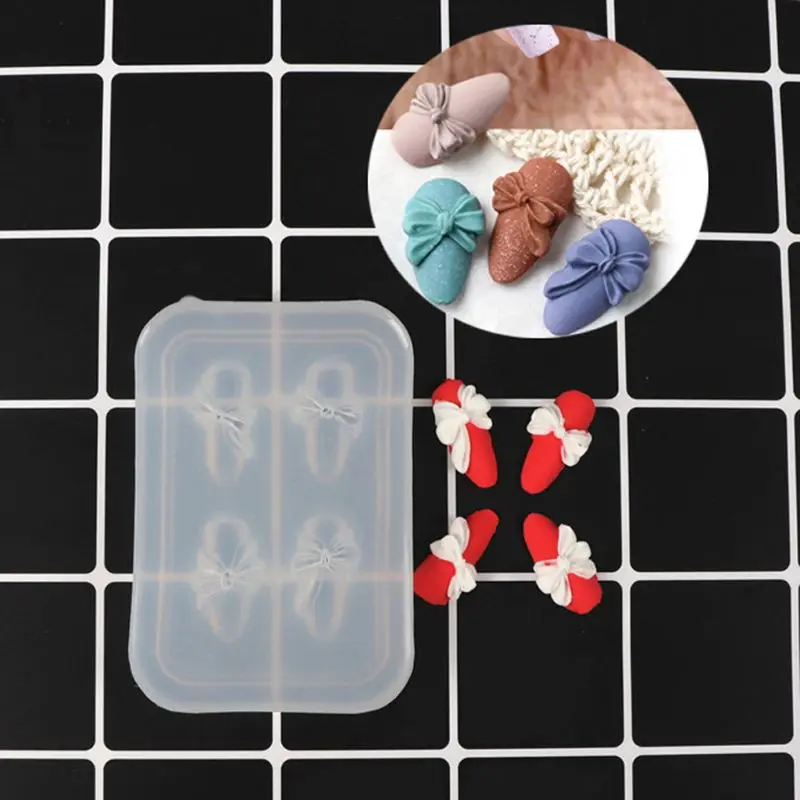 

5Pcs Silicone 3D Stereo Mini Bowtie Carving Mold Nail Art Mould Kit Bow Template Silicone Resin Mold Nails Art Crafts