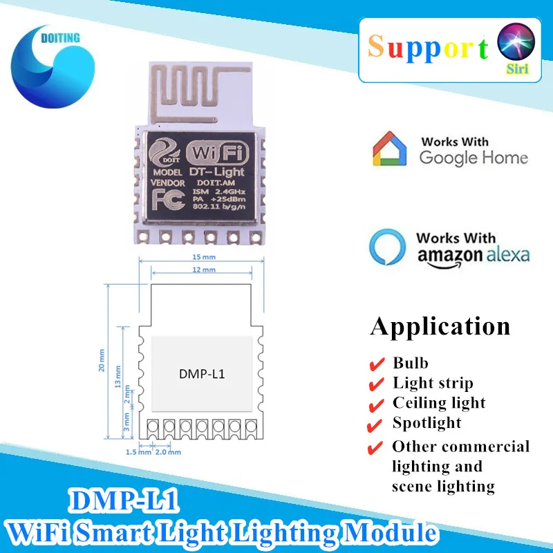 1 шт. DMP-L1 WiFi умный осветительный модуль ESP8285 поддержка системы Siri iOS/Android/Amazon/Alexa/Google