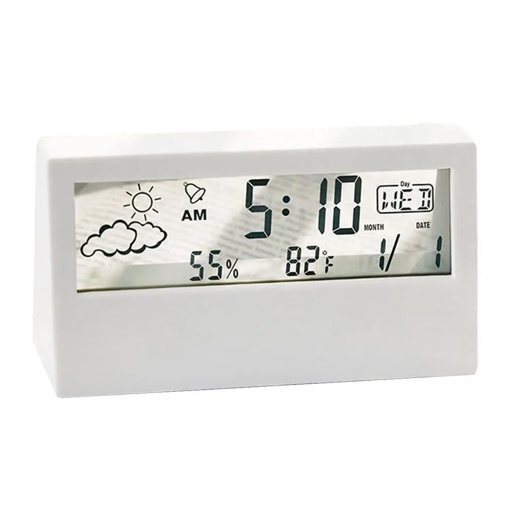 

Transparent Screen Weather Station Alarm Clock Indoor Hygrometer Thermometer Weather Forecast Sensor Clock