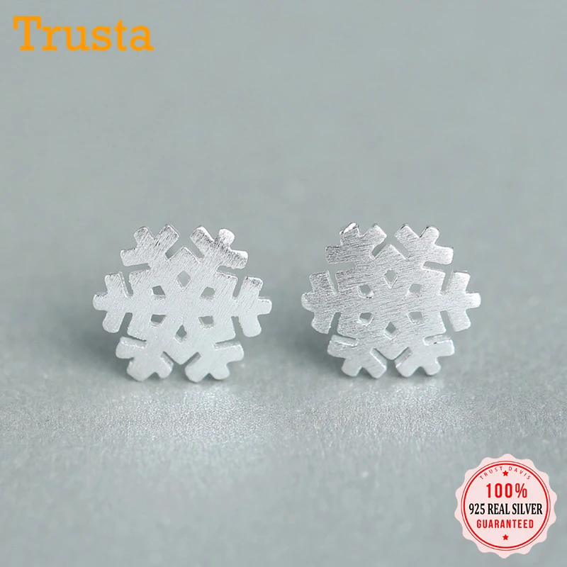 Женские серьги гвоздики в виде снежинок из серебра 100% пробы|gift handmade|gift sungift soap |