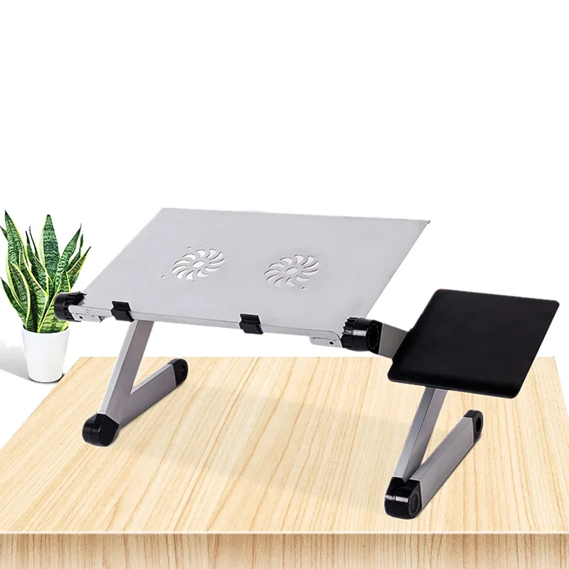 

Компьютерный стол портативный ноутбук стол алюминиевая подставка стол эргономичный Круг стол с мышкой доска и вентилятор для учебы и развлечений