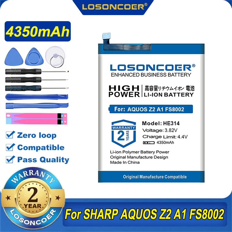 100% Оригинальный LOSONCOER 4350 мАч HE314 Аккумулятор для SHARP AQUOS Z2 A1 FS8002 телефон бесплатные