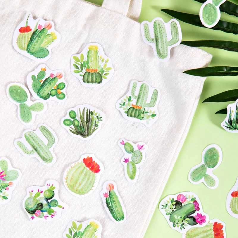 46Pcs/Box Vintage Succulent Plants Paper Sticker Decoration Stickers DIY Journal Diary Scrapbooking Label | Дом и сад