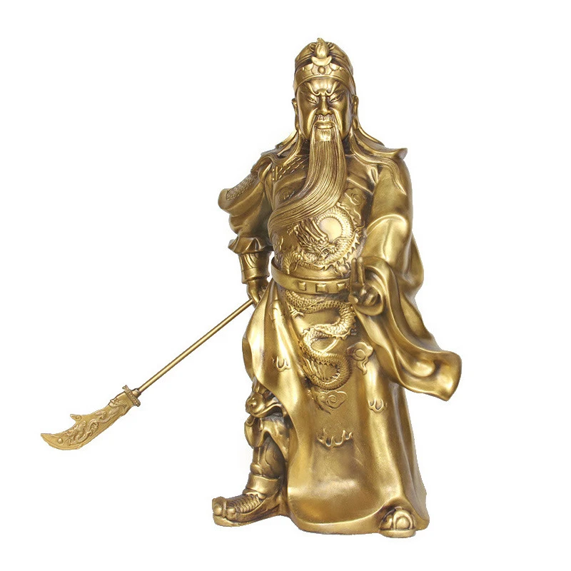

LAOJUNLU из бронзы, чистая медь, два пальца, открытая дорога Guan Yu Sit Guan Gong, Бронзовая статуя, украшения, подарки