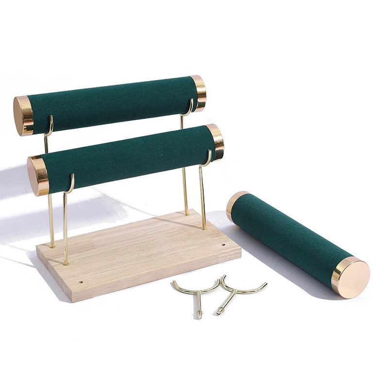

Wooden Bottom Gold 3-Layer Watch Storage Rack, Bracelet, Bracelet Display Rack, Jewelry Bracelet Display Rack