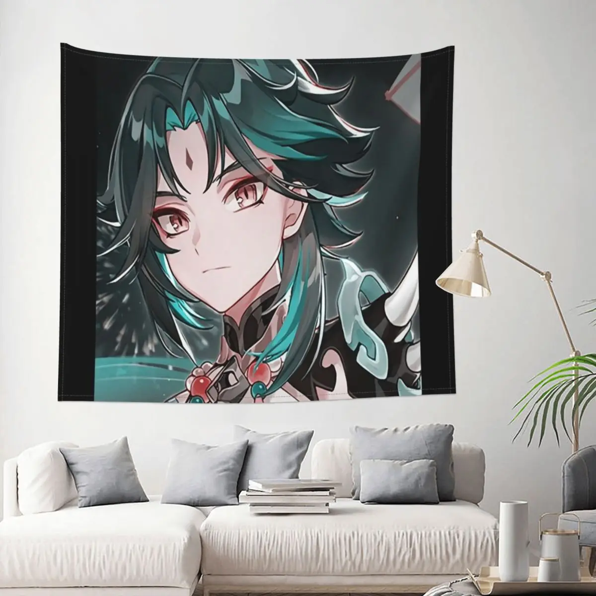 

Xiao Genshin Character Tapestry Anime Game Decoration Wall Room Home Decor Hanging Living room Kawaii Aesthetic Gift