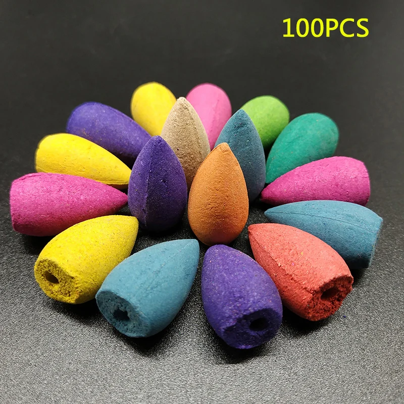 100 pcs mix incense Мода благоприятный Дракон обратного потока благовония горелка стеклянная крышка керамические изделия Чайный домик украшения красивый домашний декор конусная кадильница - Color: 100 pcs mix incense