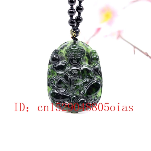 Натуральный черный зеленый нефрит обсидиан Гуаньинь кулон Бусы Ювелирные
