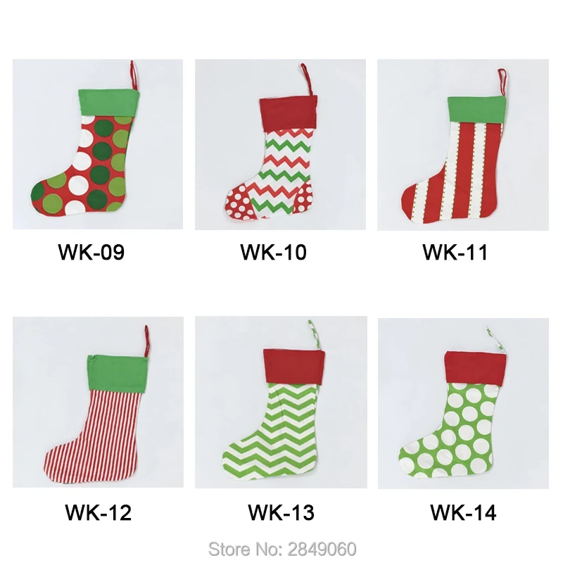 100 шт носки Санта Клауса Конфеты Подарочная сумка ткань Рождественский носок