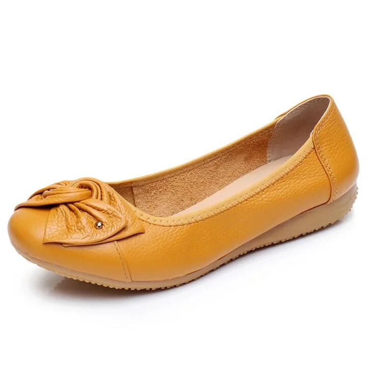 

Women Genuine Leather Flat Shoes First Layer Leather Casual Shoes Woman Female Single Shoes