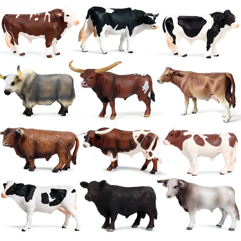 Милая птица корова модель имитация фермы животные молтл яка бык икры экшн