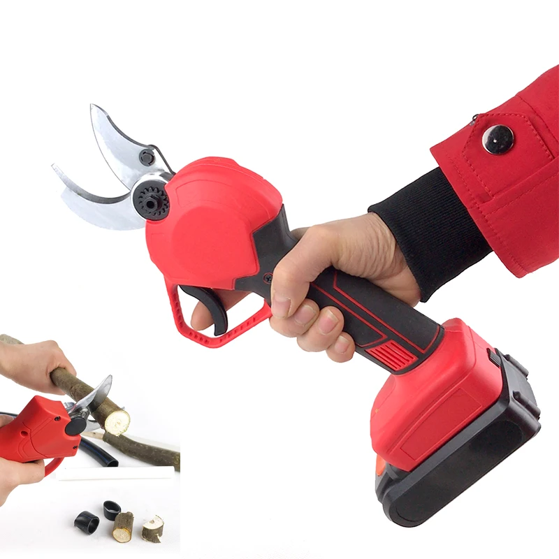 

21V Cordless Pruner Lithium-ion Pruning Shear Efficient Fruit Tree Bonsai Pruning Electric Tree Branches Cutter Landscaping