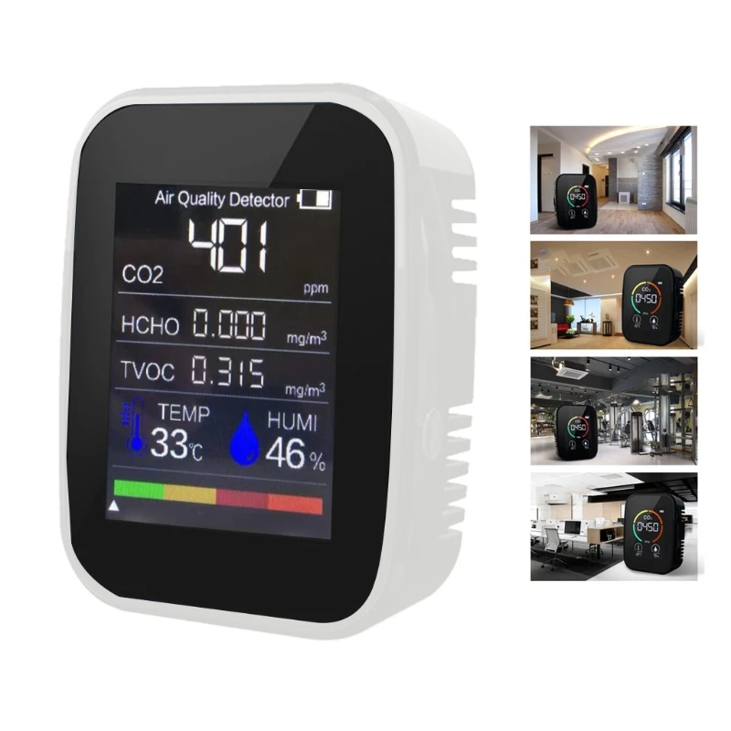 

5 in1/3 in1 Carbon Dioxide Meter Multifunctional TVOC HCHO Detector Air Tester Large Display High Accuracy Air Analyzer