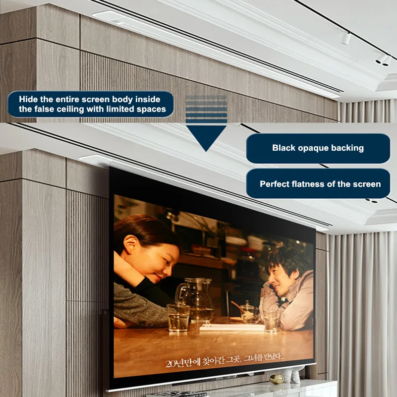 Потолочный встраиваемый экран с моторизованным проекционным экраном (Somfy мотор)