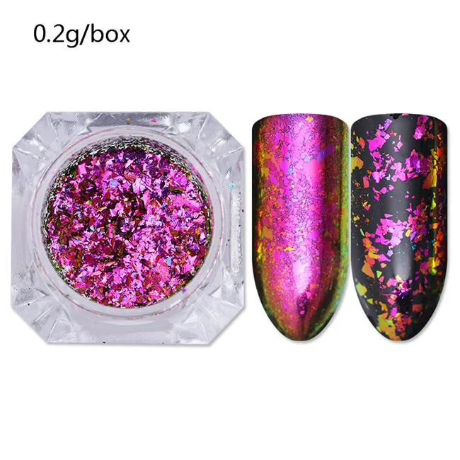 rose gold 1 коробка голографическая Конфеты Стеклянная бумага Хамелеон золотые блестки для ногтей нестандартный рисунок блестки маникюр Дизайн ногтей украшения - Цвет: rose gold