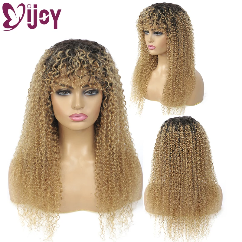 Парики IJOY кудрявые медово светлые бразильские натуральные человеческие волосы