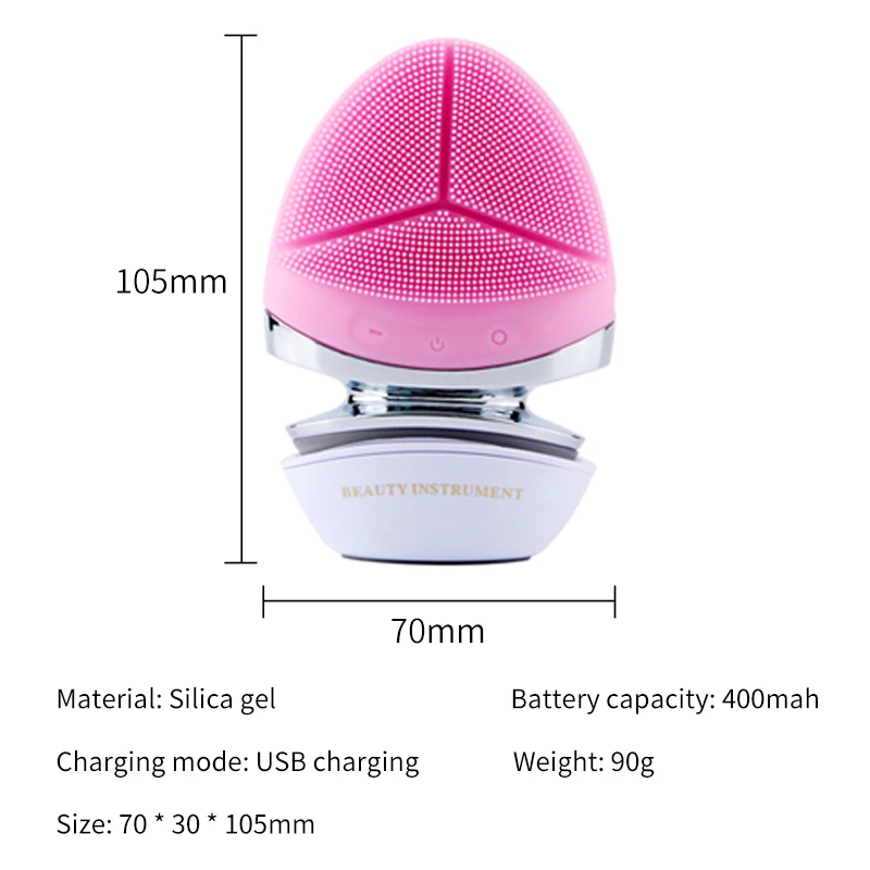

DARSONVAL Mini Silicone Face Cleansing Electric Heating EMS Ultrasonic Massage Brush Facial Exfoliator Clean Beauty Skin Care