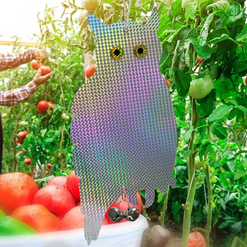 

New Bird Repellent Scare Device Fake Owl Hanging Reflective And Holographic Woodpecker Deterrent Keep Birds Pigeons Away