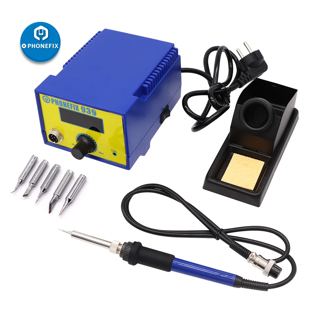 

PHONEFIX 939 Mini Soldering Station Adjustable Temperature 936 Electric Solder Iron Rework Station Welding Repair Tools 60W