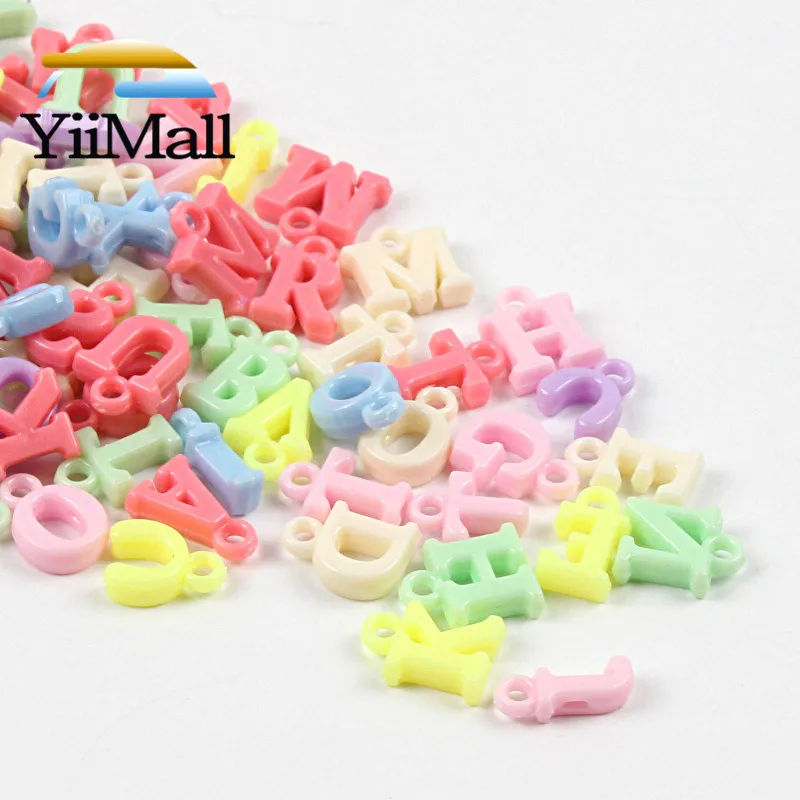 100 шт. Смешанные акриловые подвески-буквы для ручной работы детские браслеты
