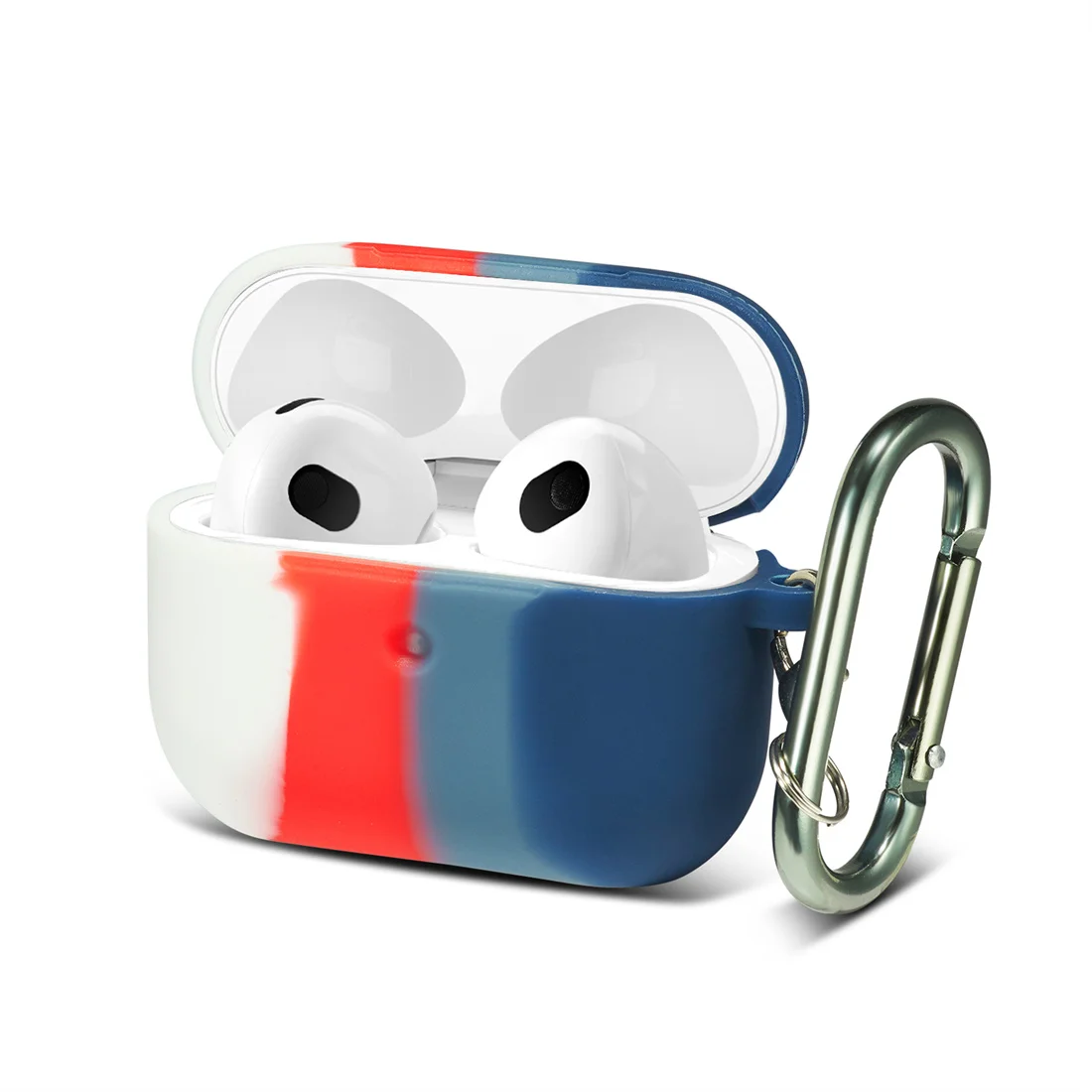 

Модный чехол для Наушников Четырех цветов Радуга для Apple Airpods 3 Силиконовый противоударный защитный чехол для наушников Airpods 3