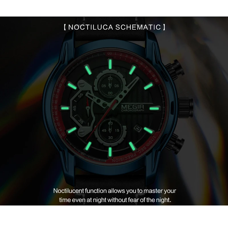 MEGIR мужские часы новая мода хронограф лучший бренд роскошные спортивные