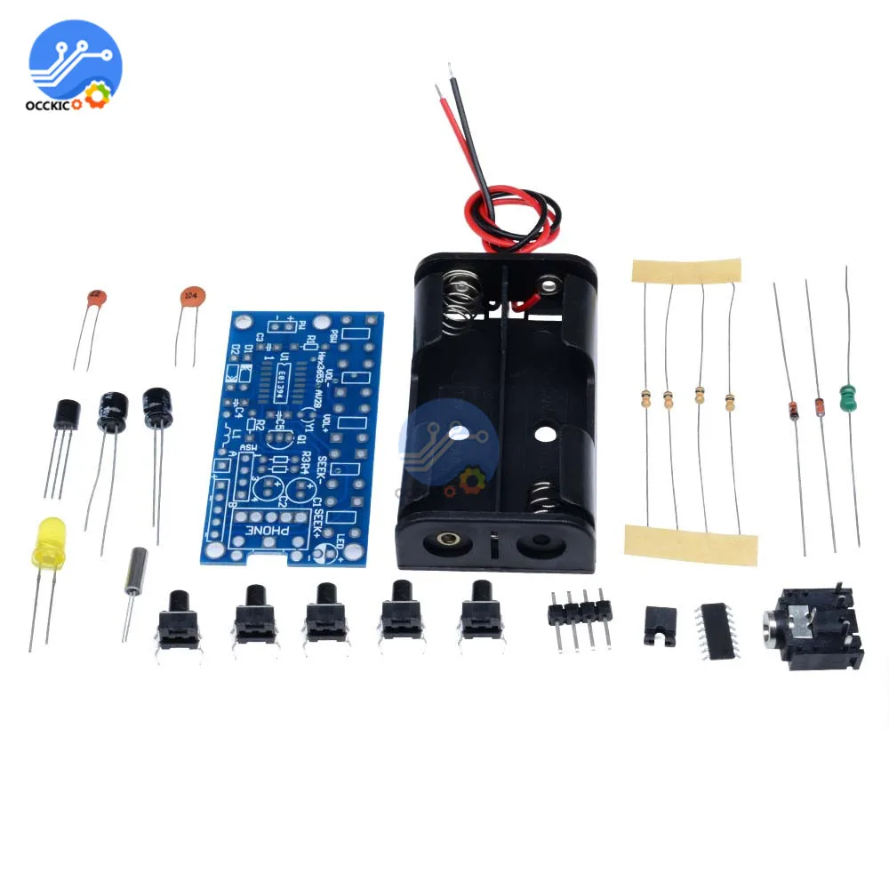 Мини беспроводной стерео FM радио комплект 76-108 МГц FM приемник модуль PCB FM DIY электронные комплекты 76 МГц-108 МГц DC 1,8 в-3,6 В