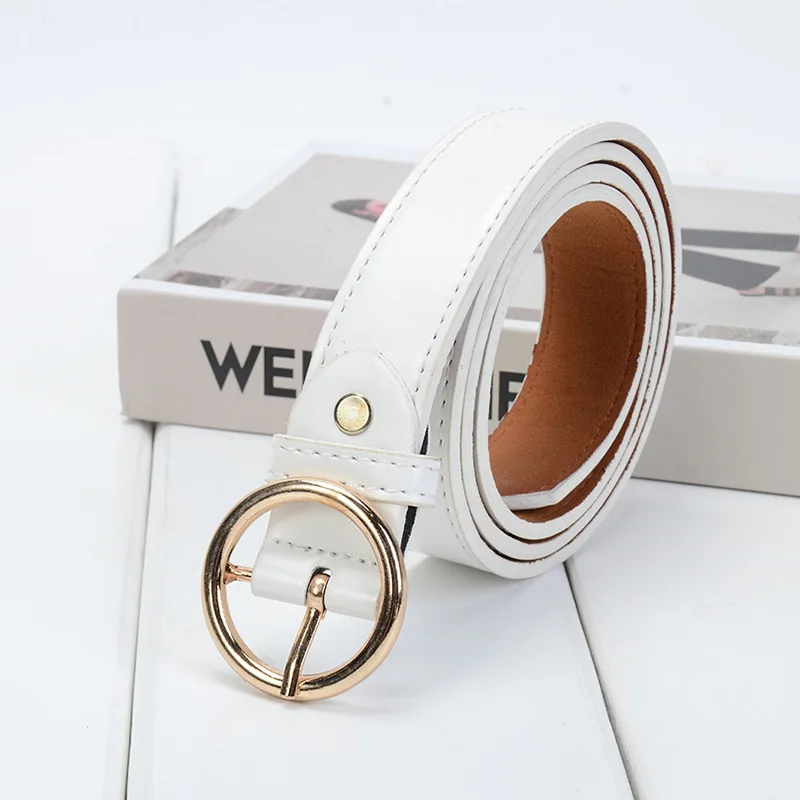 

Fashion Classic Round Buckle Ladies Wide Belt Women's 2020 Design High Quality Female Casual Leather Belts For Jeans