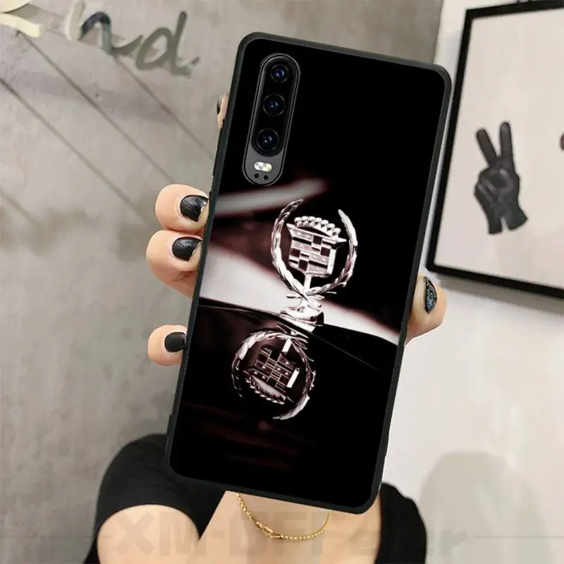 

Cadilac Car Brand Phone Case Black TPU For Huawei P20 P30 P40 Pro Mate Pro Lite Plus Smart Nova 5t Cover Carcasa