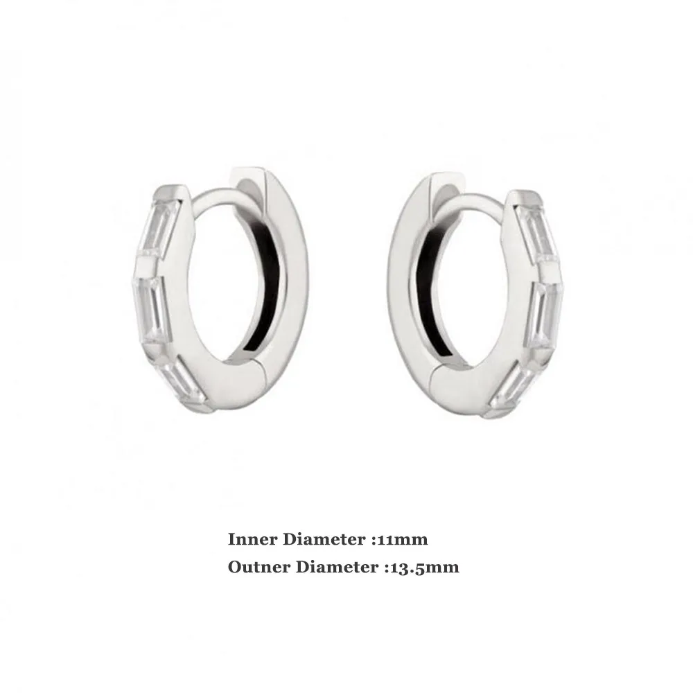 Silver 1 Pair Altruist 925 пробы серебро 10 мм серьга в виде кольца Huggies Круг Т Кристалл циркониевое кольцо CZ уха ювелирные изделия круглые серьги подарок - Окраска металла: Silver 1 Pair