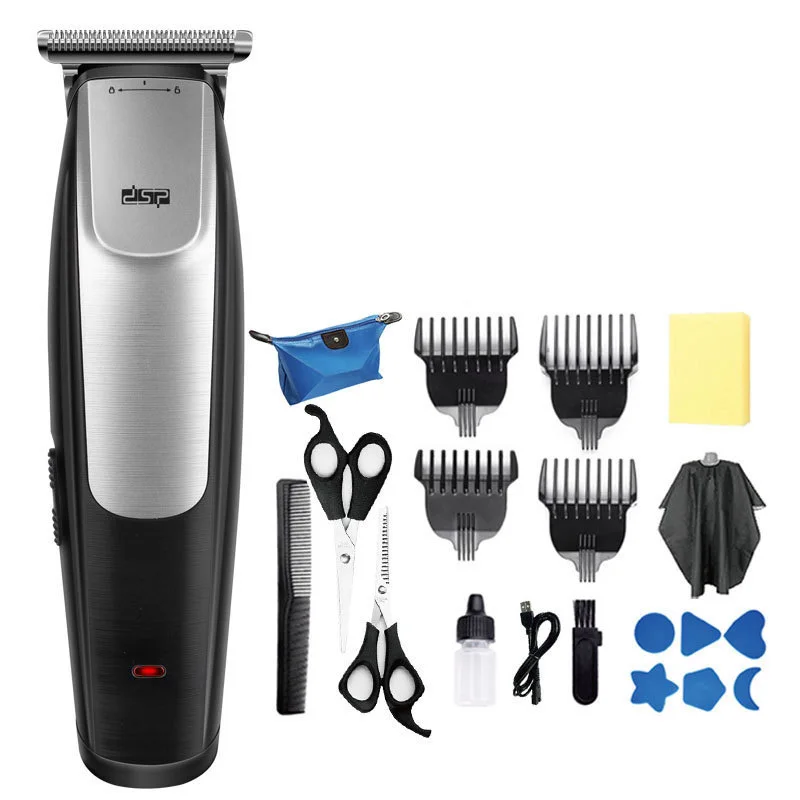 

DSP TS-90127 Beauty Hair Clipper USB Charging Hair Cutting Machine R-Shaped Cutter Head Steel Blade Professional Hair Clipper