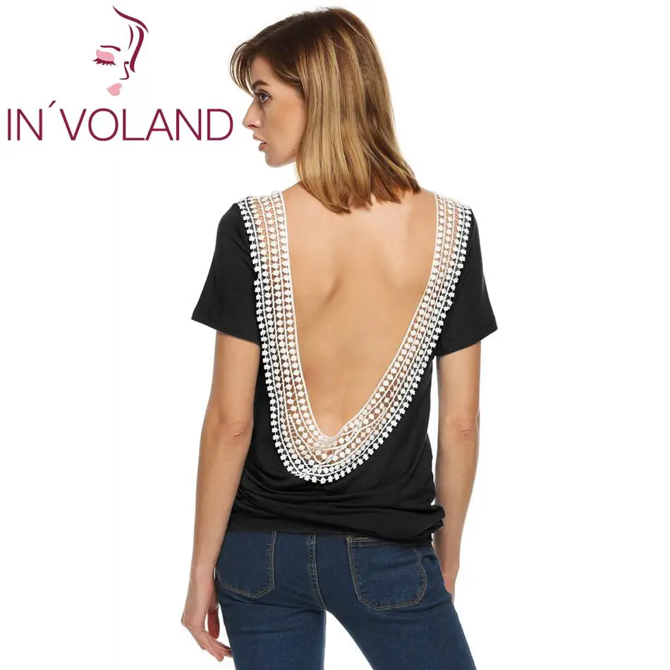 Женские повседневные Летние футболки с коротким рукавом кружевные лоскутные