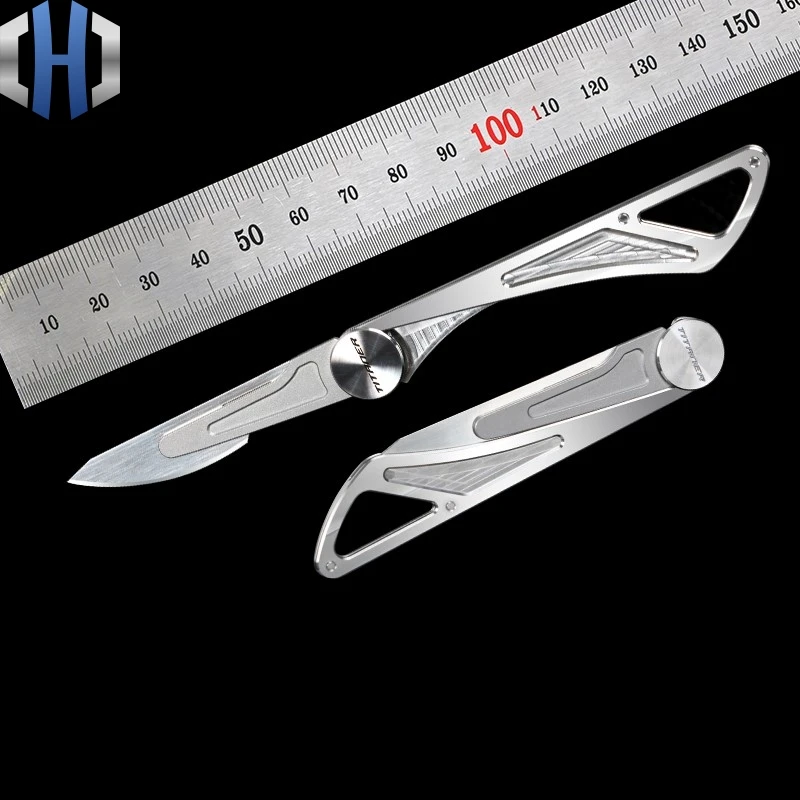 Складной мини-нож из титанового сплава скальпель портативный гравировальный нож
