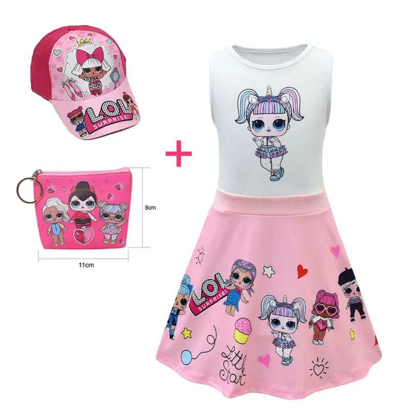 Новинка Забавное платье для куклы милое с героями мультфильмов комплект из 3