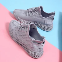 womens fly weaving casual coconut shoes 2021 new breathable soft bottom solid color sneakers mesh lace up running shoes 35 40