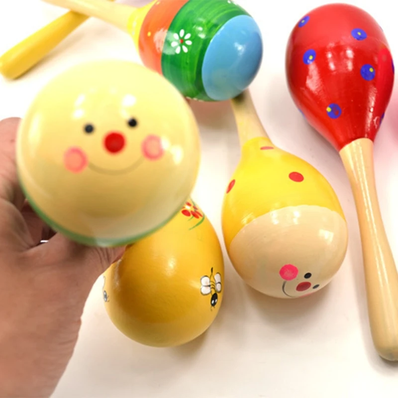 

5 Wooden 3D Hammer-shaped Sand Sound Shake Toys (Distributed Randomly) A2UB